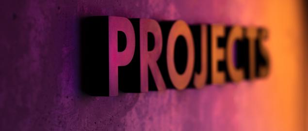 picture of the word project on a purple and orange background 